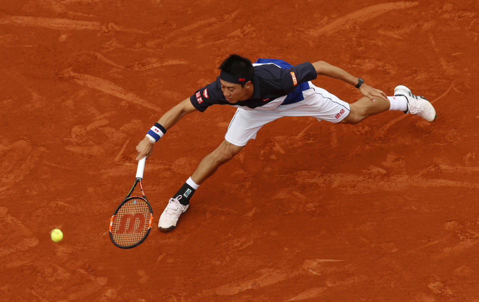 TEN: Men's Singles - Japan's Kei Nishikori in action during the fourth round