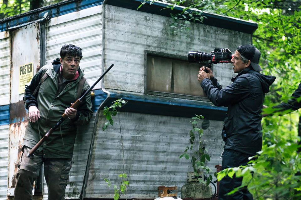 Stiller on the Escape at Dannemora set with Benicio del Toro. - Credit: Christopher Saunders/Showtime/Courtesy Everett Collection