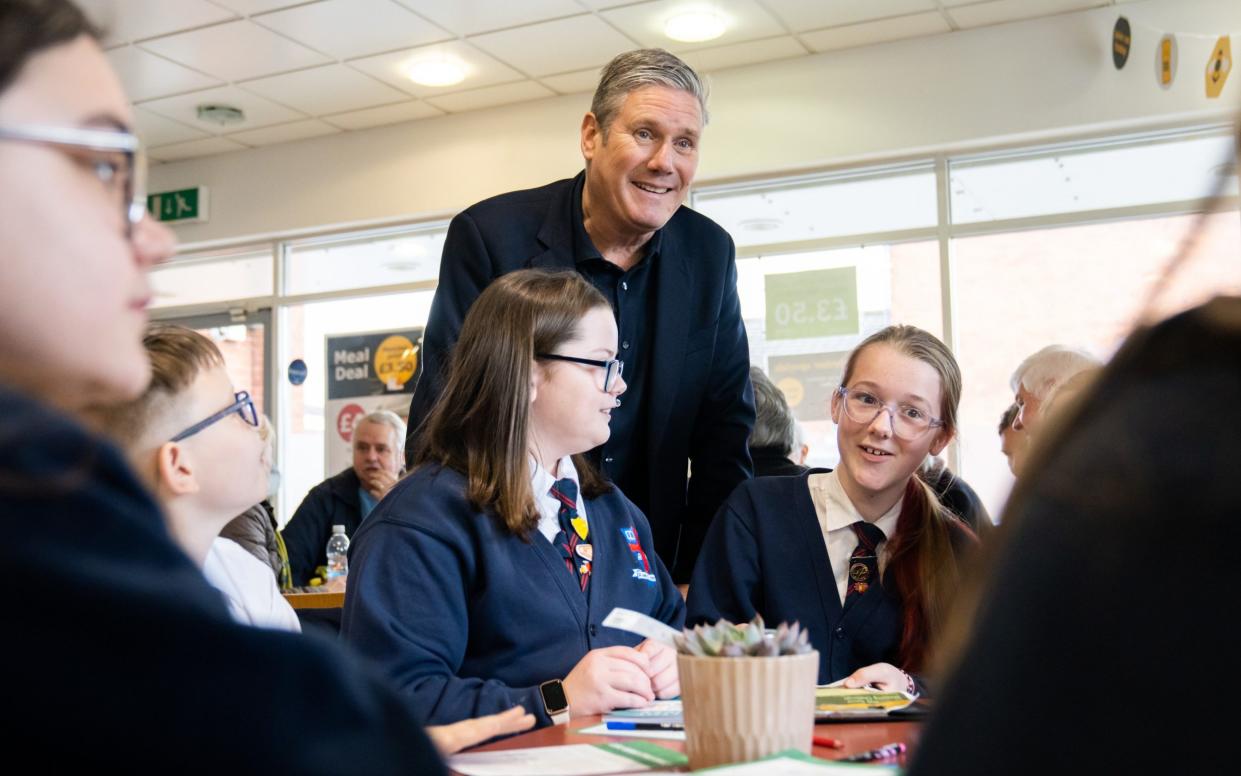 Keir Starmer visits school