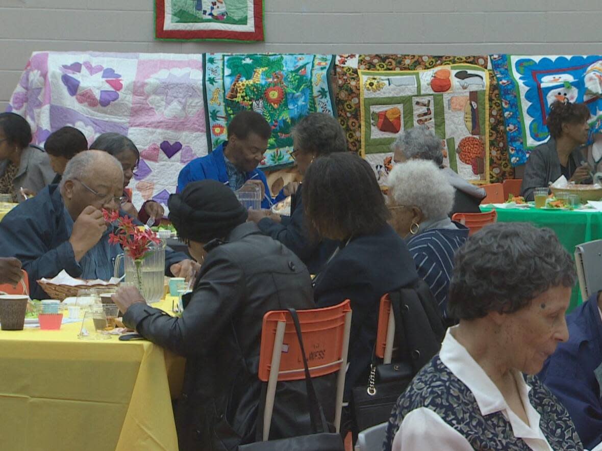 Members of Nova Scotia's Black community came from East Preston, North Preston, Beechville and Halifax to attend Thursday's luncheon at the East Preston Recreation Centre. (David Laughlin/CBC - image credit)