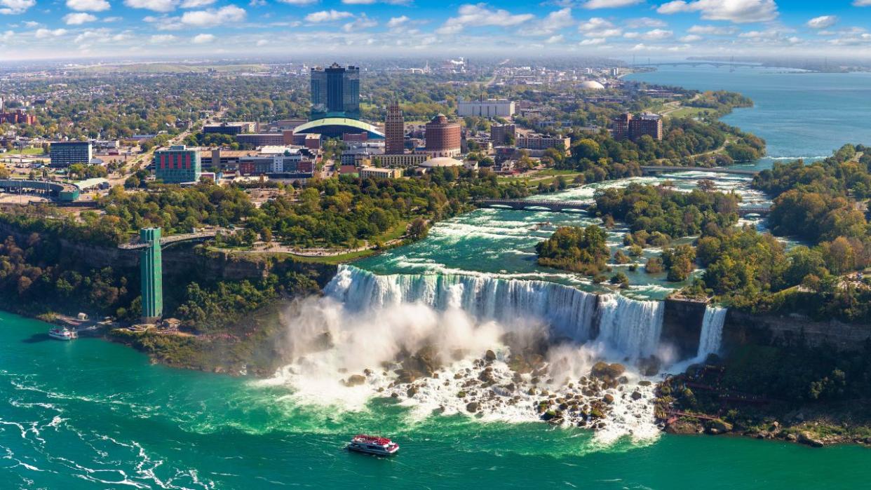 aerial view of niagara falls, new york