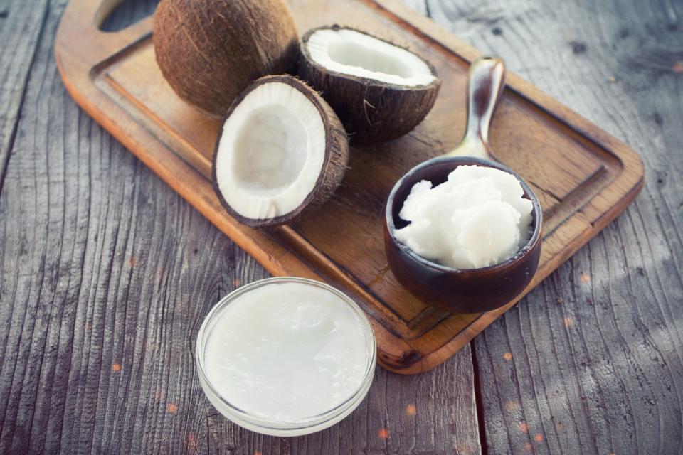 <p>When consumed in moderation (about one to two tablespoons a day), <a href="https://www.prevention.com/food-nutrition/healthy-eating/a22814612/coconut-oil-healthy/" rel="nofollow noopener" target="_blank" data-ylk="slk:coconut oil;elm:context_link;itc:0;sec:content-canvas" class="link ">coconut oil</a> can be good for your heart. The saturated fats in coconut oil are different from the ones in animal sources and have been shown to have some health benefits. Coconut oil is also an excellent source of vitamin E, so it makes an excellent natural moisturizer. </p>