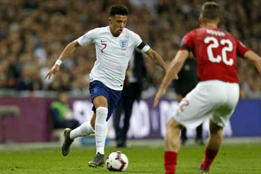 Jadon Sancho set up Raheem Sterling's opener on his first competitive start for England