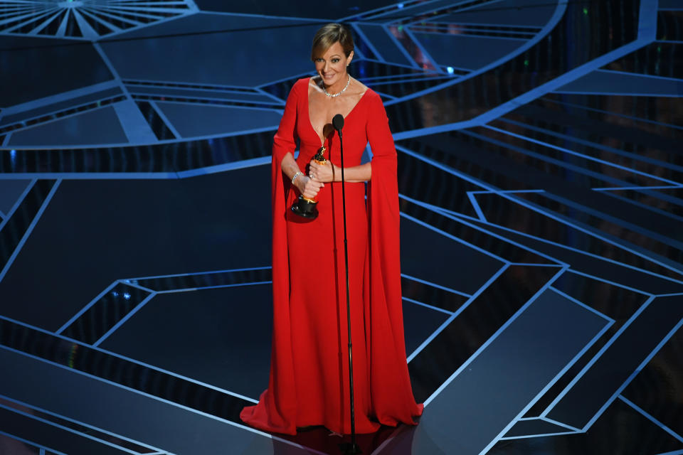 Actor Allison Janney accepts Best Supporting Actress for 'I, Tonya' onstage during the 90th Annual Academy Awards at the Dolby Theatre at Hollywood & Highland Center on March 4, 2018 in Hollywood.