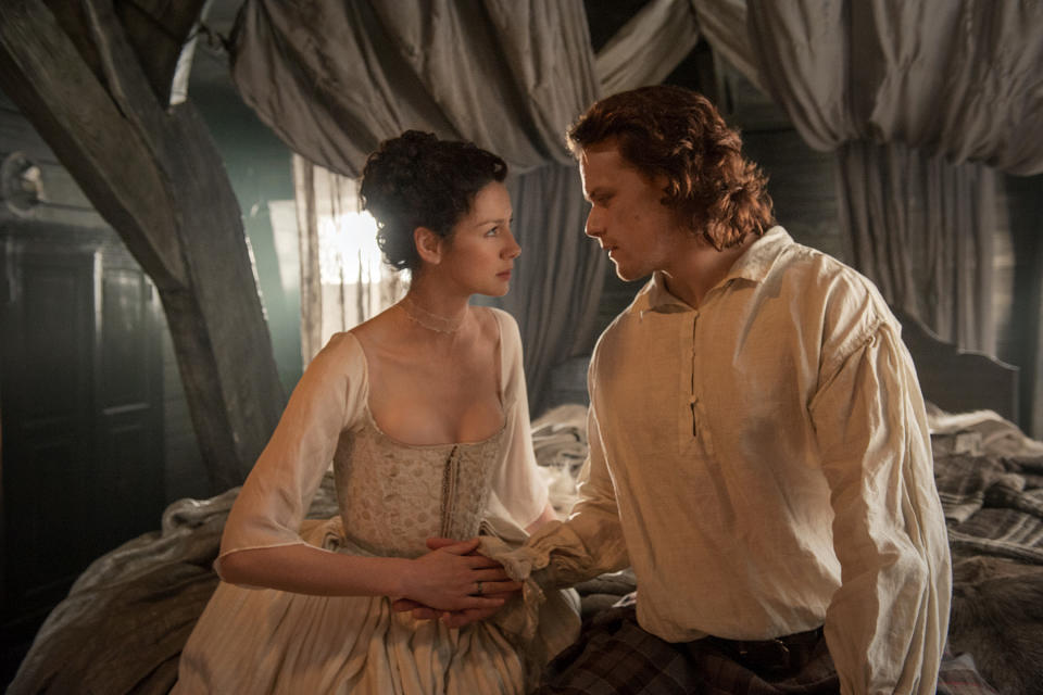 “Take off your shirt. I want to look at you.” “Take off yours, fair’s fair.” – Claire and Jamie Fraser