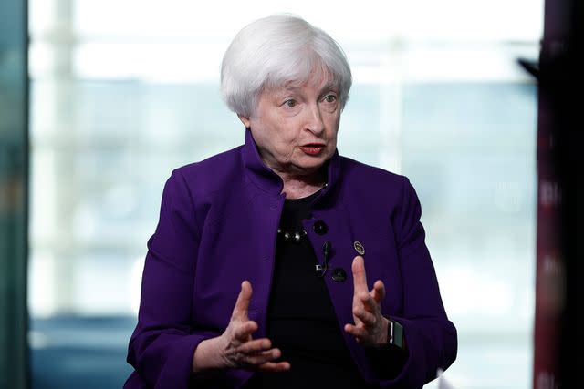 Kiyoshi Ota/Bloomberg via Getty Images Treasury Sec. Janet Yellen speaks on the global impact of the U.S. defaulting on debt