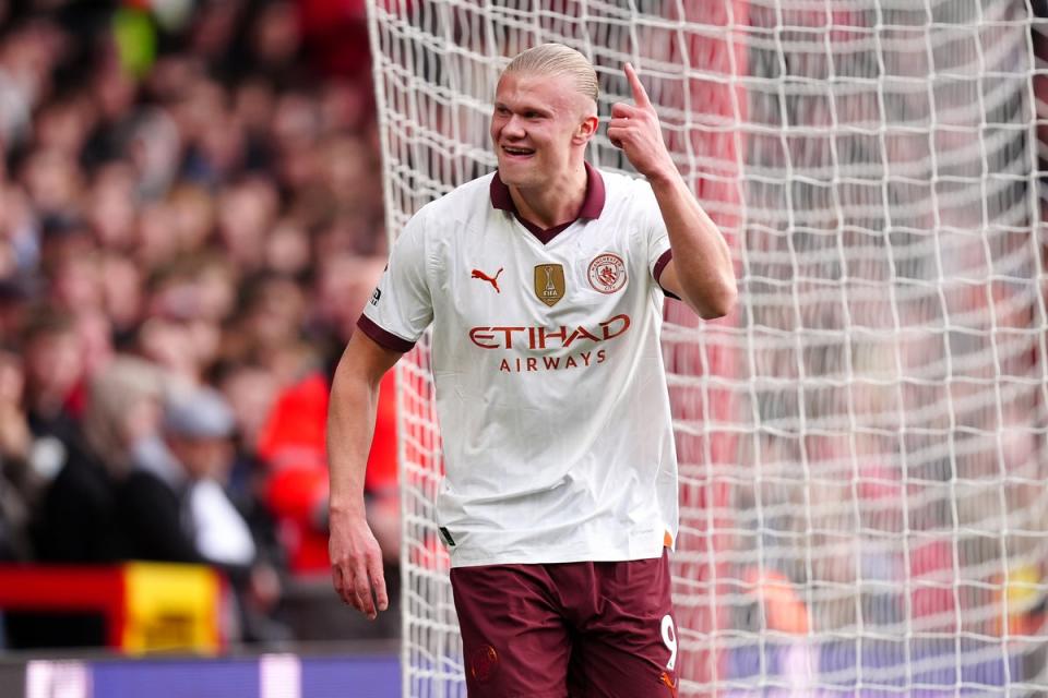 Back at it: Haaland scored on his return from injury against Forest (Mike Egerton/PA Wire)