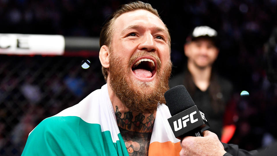 Conor McGregor (pictured) being interviewed after a win.