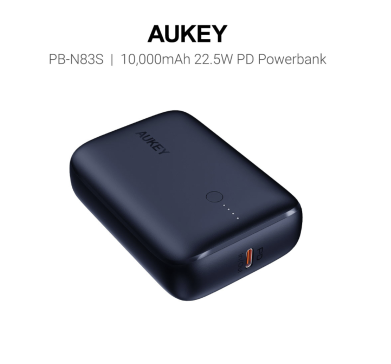 Aukey PB-N83S 10000MAH 22.5W PD Fast Charging Powerbank. (PHOTO: Shopee)