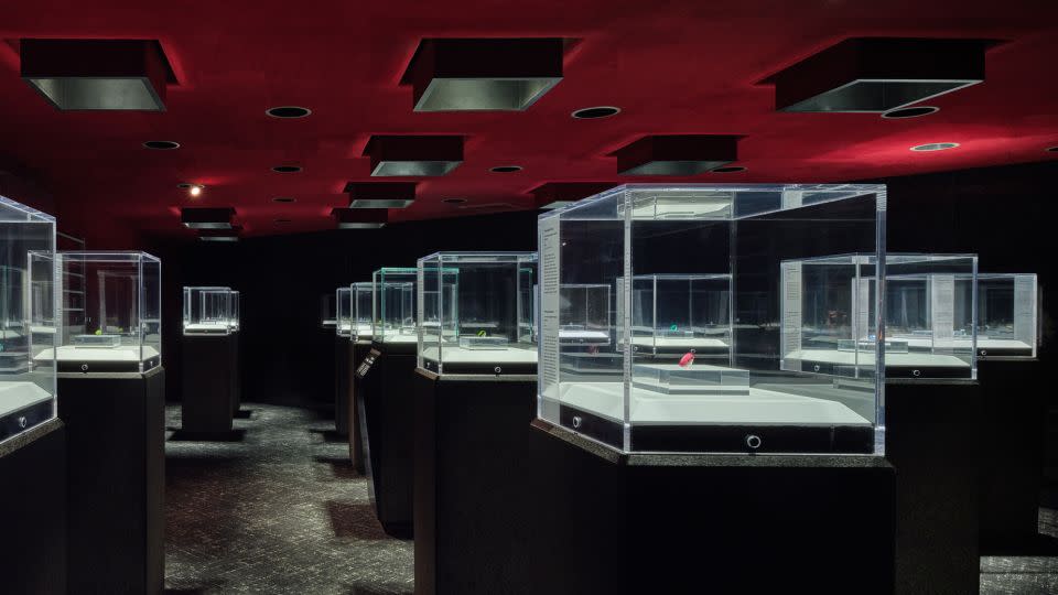 A view inside the Hixon Gem Vault, featuring highlights from the "100 Carats" exhibition. - Courtesy the Natural History Museums of Los Angeles County