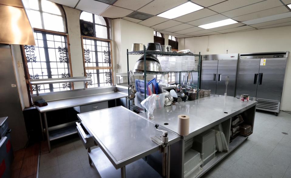 The kitchen space in the old YMCA building on Harper Avenue is owned by Operation Get Down. They had an open house at the building in Detroit on Wednesday, December 6, 2023. The building is for sale for $999,000.