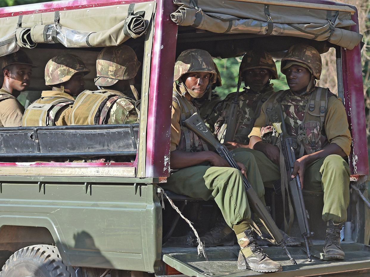 File image: Kenyan soldiers respond to an al-Shabaab attack in 2015: Getty Images