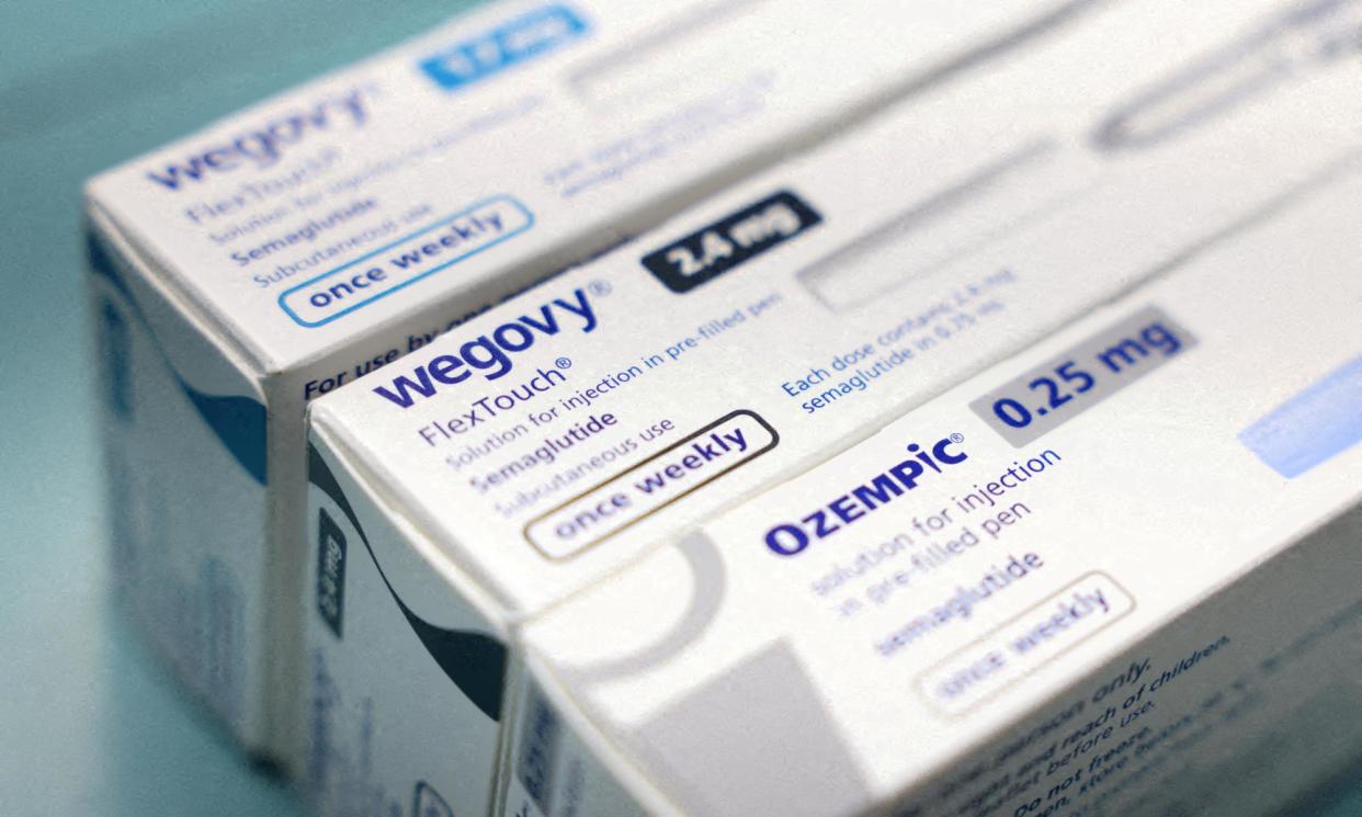 <span>Boxes of Ozempic and Wegovy made by Novo Nordisk are seen at a pharmacy in London, England, on 8 March 2024.</span><span>Photograph: Hollie Adams/Reuters</span>