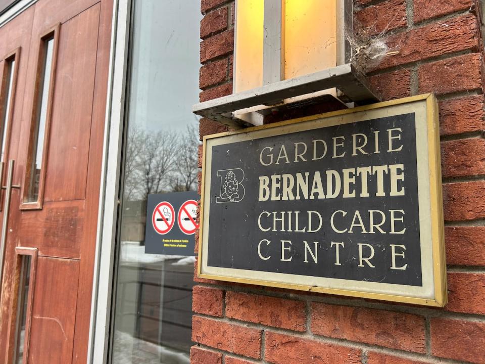 Garderie Bernadette Child Care Centre front sign University of Ottawa campus January 2024