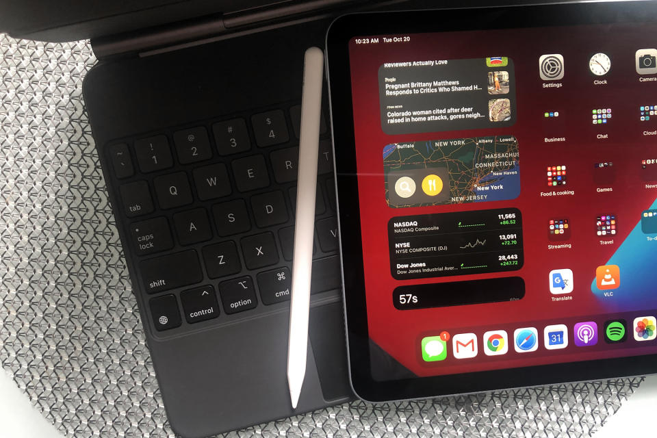 The 2020 Apple iPad Air with the Magic Keyboard and second-generation Apple Pencil.