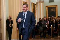 Sen. Cruz walks toward the Senate chamber after a break in the impeachment trial of President Trump