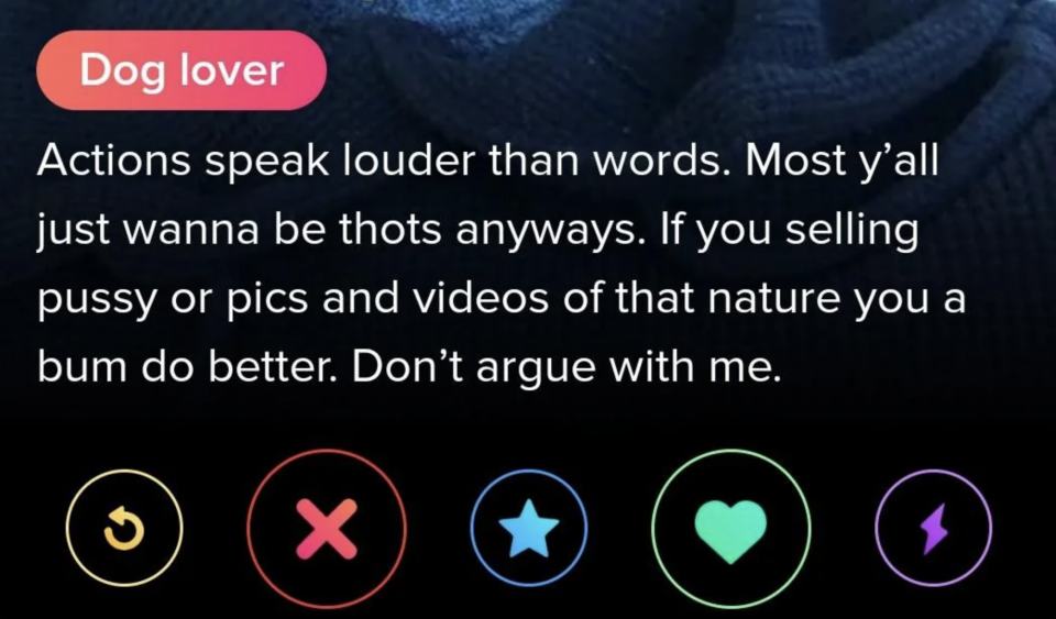 Actions speak louder than words, most y'all just wanna be thots anyways, if you selling pussy or pics and videos of that nature you a bum do better