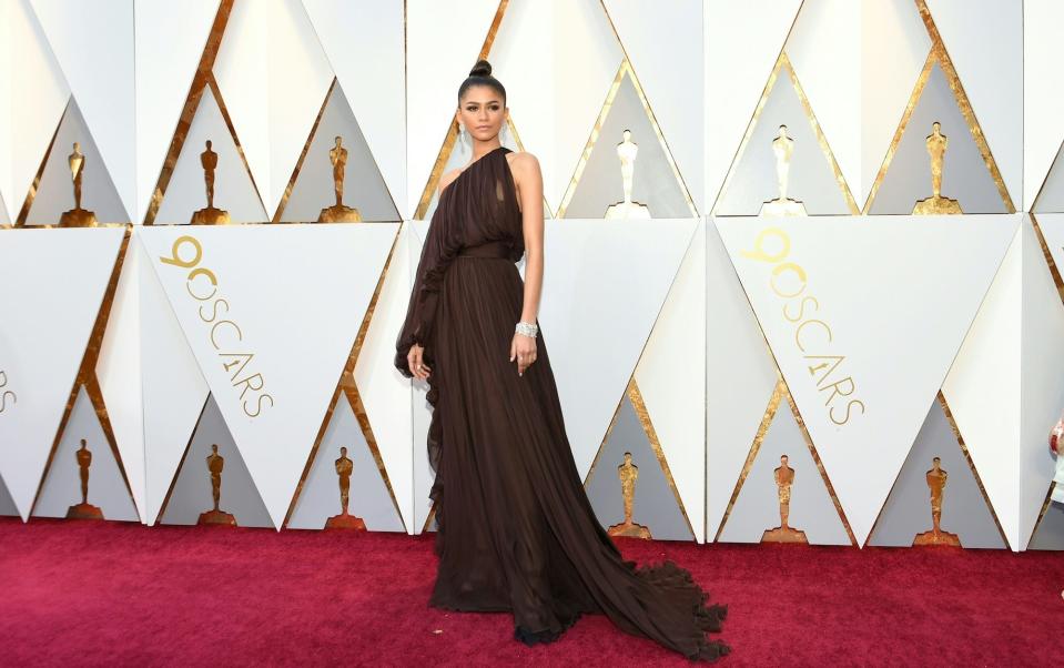 Zendaya attends the 2018 Oscars in Hollywood, California.