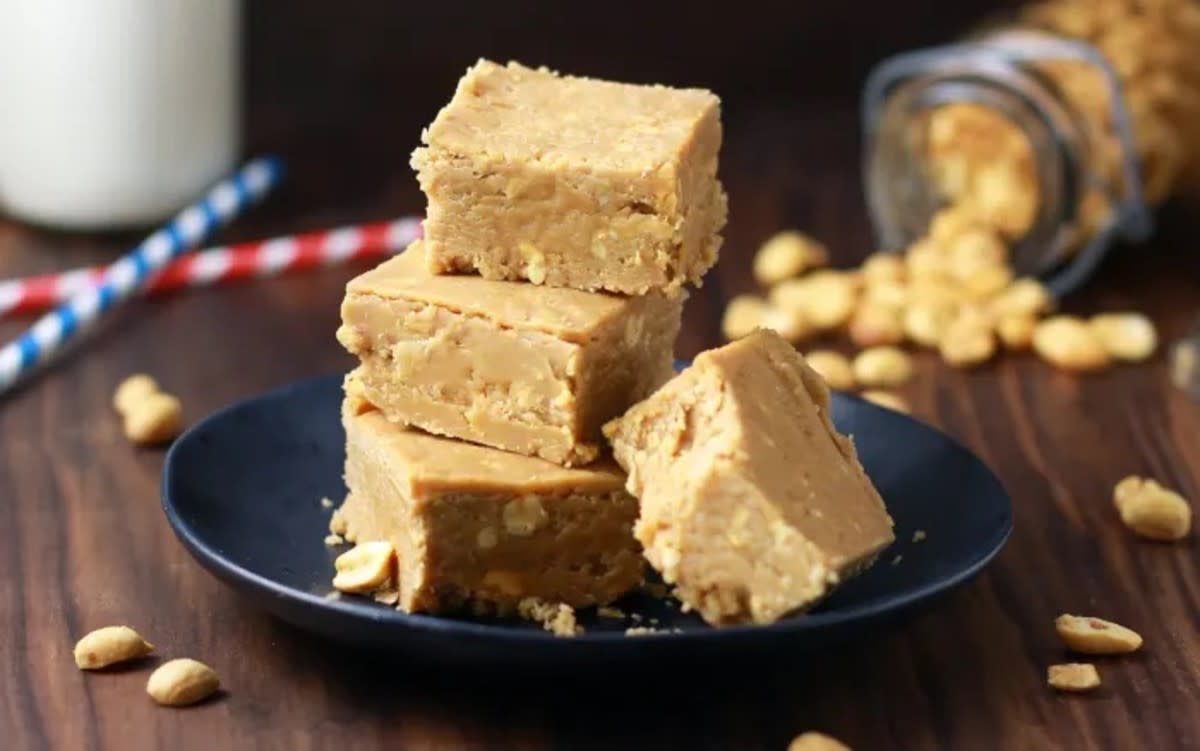 <p>Donna Elick</p><p>Easy, delicious fudge in only 10 minutes.</p><p><strong>Get the recipe: <a href="https://parade.com/228304/donnaelick/easy-peanut-butter-fudge-in-10-minutes/" rel="nofollow noopener" target="_blank" data-ylk="slk:Easy Peanut Butter Fudge;elm:context_link;itc:0;sec:content-canvas" class="link rapid-noclick-resp">Easy Peanut Butter Fudge</a></strong></p>