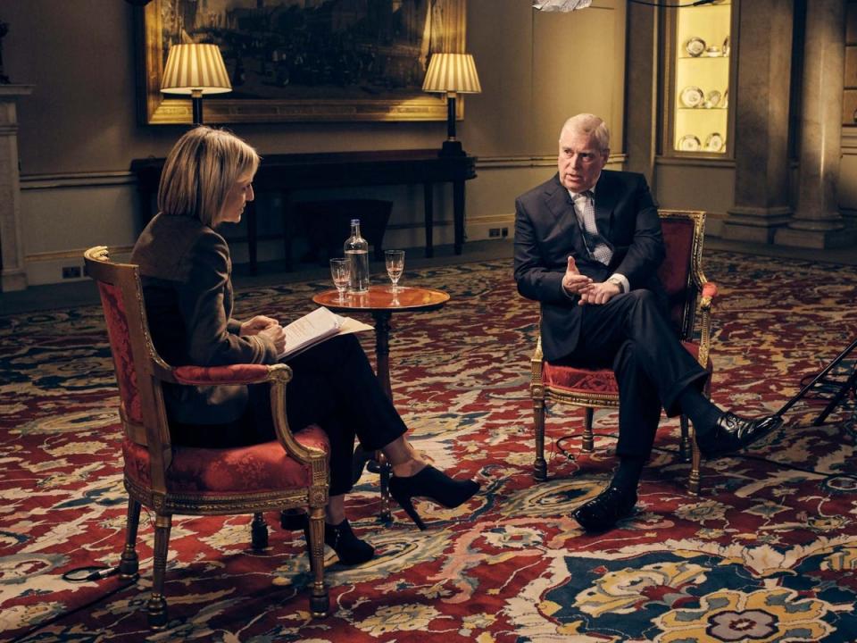 Prince Andrew speaks to the BBC’s Emily Maitlis on ‘Newsnight’ interview (BBC/PA)
