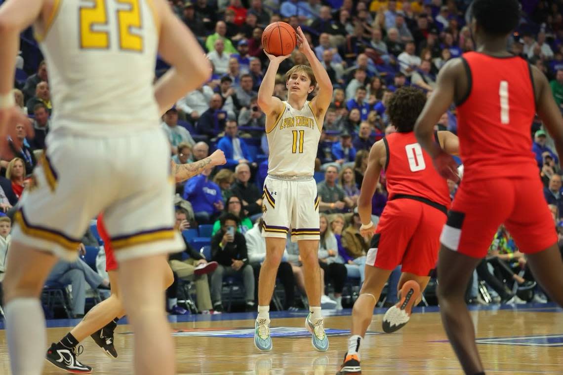 Lyon County point guard Travis Perry is the all-time leading scorer in Kentucky high school boys basketball history.