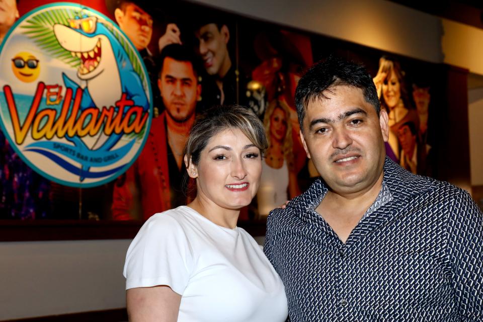 Liz Rebollar, left, and her husband, Tollo Cruz, both of Berwyn, Illinois, are pictured Monday, July 17, 2023, inside their new restaurant, El Vallarta Sports Bar and Grill, at CherryVale Mall in Cherry Valley.