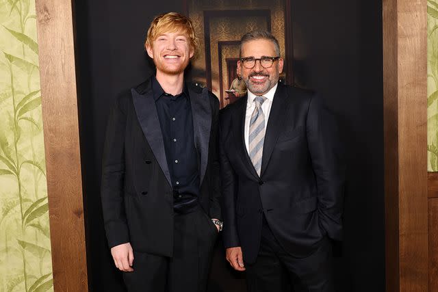 <p>Matt Winkelmeyer/Getty Images</p> From left: Domhnall Gleeson and Steve Carell attend FX's "The Patient" Season 1 Premiere at NeueHouse Los Angeles on August 23, 2022 in Hollywood, California.