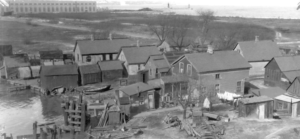 The last residents of the Jones Island fishing colony were facing eviction when this photo was taken in 1928.