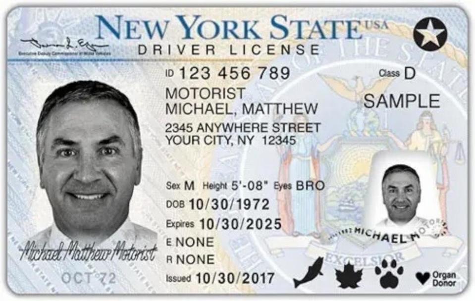 PHOTO: An example of a REAL ID from New York issued by the DMV. (Dept. of Motor Vehicles)