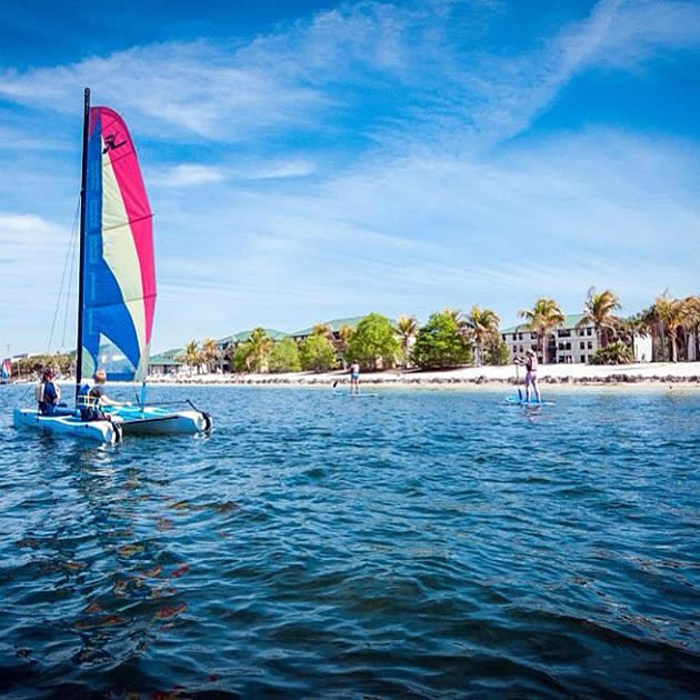 Is this from the FGCU Instagram account or a travel brochure? "Yes, it is true, we have a #beautiful campus with this #awesome beach! #goeagles #marchmadness" - <a href="http://instagram.com/p/XM2pHwibkW/" rel="nofollow noopener" target="_blank" data-ylk="slk:@fgcu;elm:context_link;itc:0;sec:content-canvas" class="link ">@fgcu</a>