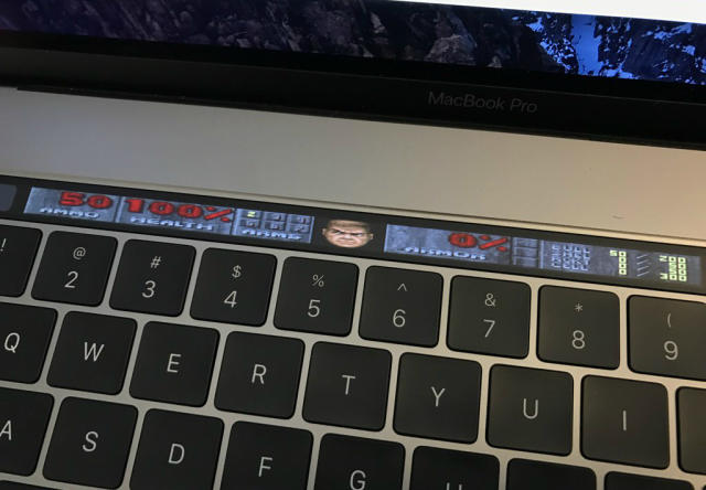 The MacBook Pro Touch Bar plays 'Doom' because of course it does