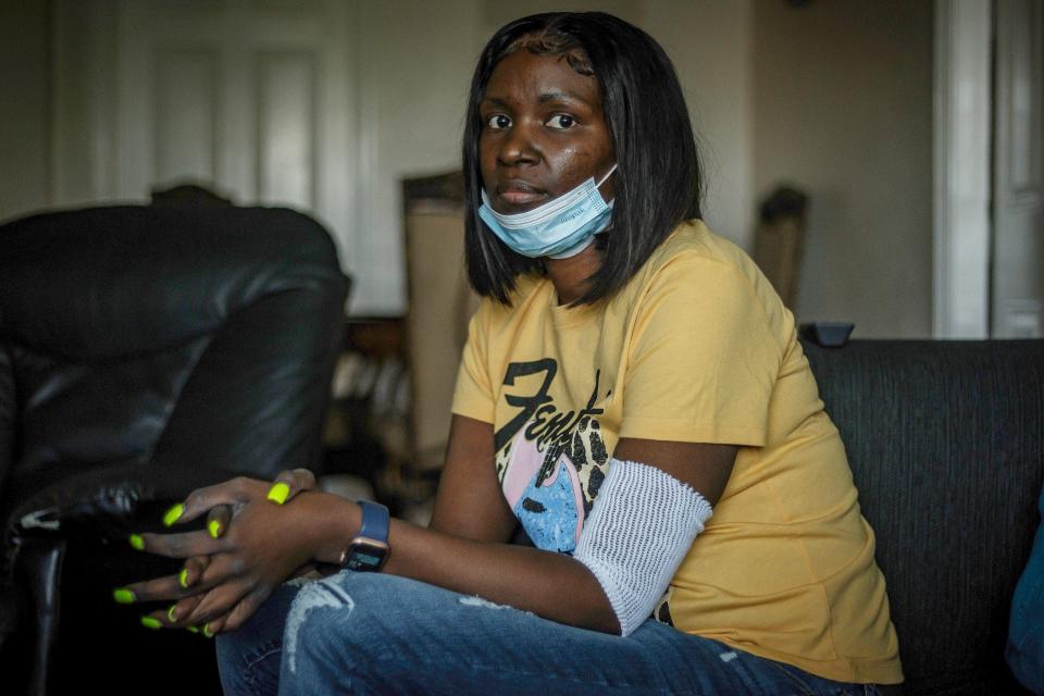 Shawania Wyatt, 39, was diagnosed with a rare sarcoma in 2020. "Everything is hard right now," she said. Plans to pursue a career as a registered nurse were put on hold after the diagnosis, she said.