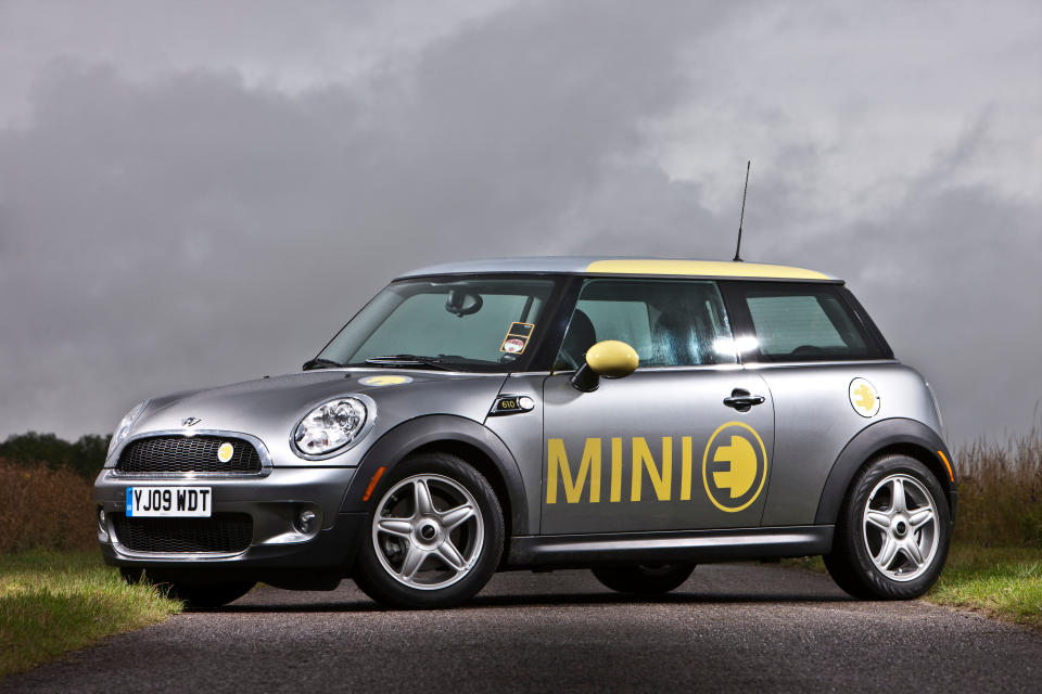 BMW Electric powered Mini E car on road