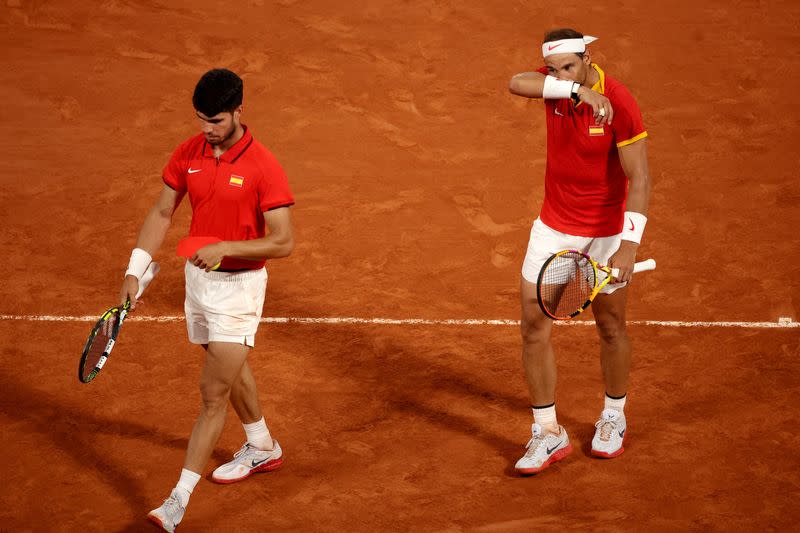 Foto del miércoles de los españoles Carlos Alcaraz y Rafael Nadal en su derrota ante los estadounidenses Austin Krajicek Rajeev Ram