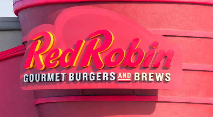 Red Robin (RRGB) Sign Above Store Entrance