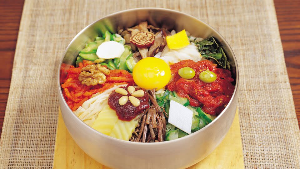 Bibimbap combines rice, vegetables and eggs with a spicy sauce. - courtesy Korea Tourism Organization