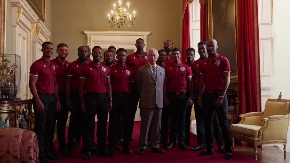 King hosts West Indies cricket team ahead of Lord’s Test match