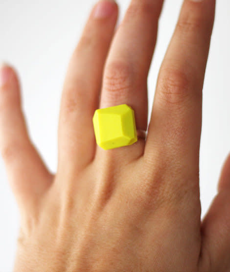 Neon Yellow Geo Ring 