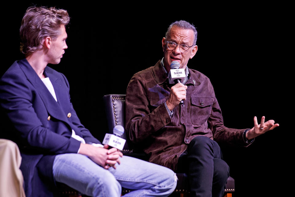 Austin and Tom Hanks onstage