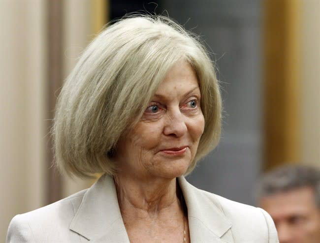 Conservative Sen, Carolyn Stewart Olsen makes her way to the Senate Committee looking into Sen. Mike Duffy's living expenses on Parliament Hill in Ottawa, Tuesday,May 28, 2013. Olsen, a longtime Stephen Harper confidante, is stepping down from the Senate subcommittee that oversaw the audits at the centre of the ongoing expense scandal in the upper chamber, The Canadian Press has learned. THE CANADIAN PRESS/Fred Chartrand