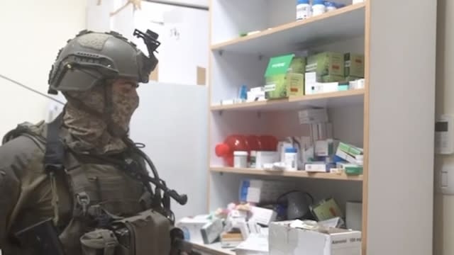 IDF officer inside the hospital