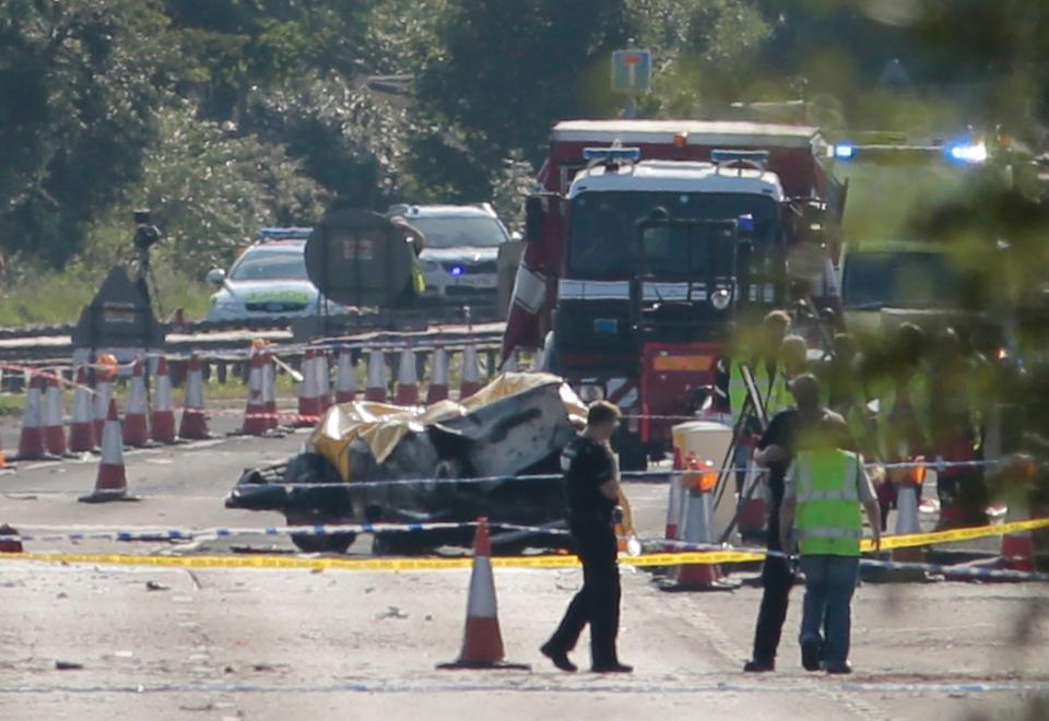 emergency services on the A27 at Shoreham in West Sussex (PA)