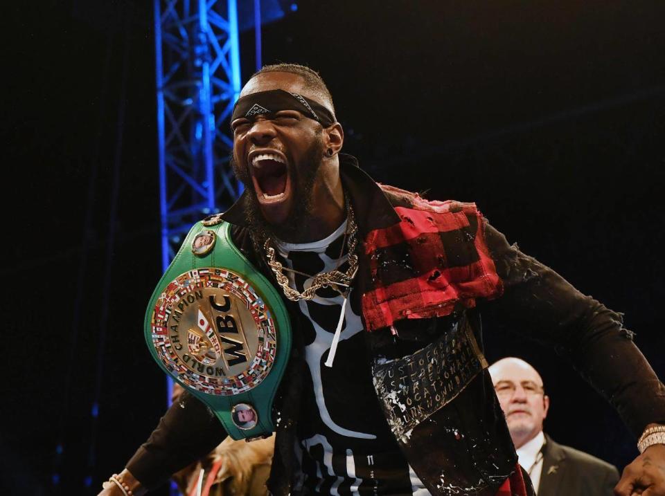 The American with his WBC heavyweight belt (Getty)