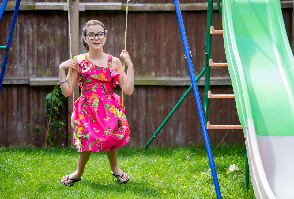 Kiya, 9, was diagnosed with a rare condition. (SWNS)