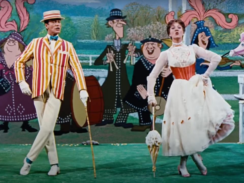 Julie Andrews and Dick Van Dyke in "Mary Poppins" (1964).