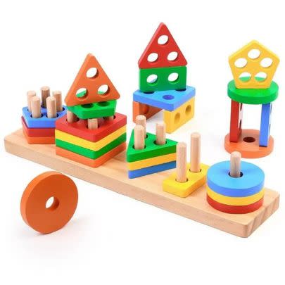A colorful set of stacking toys
