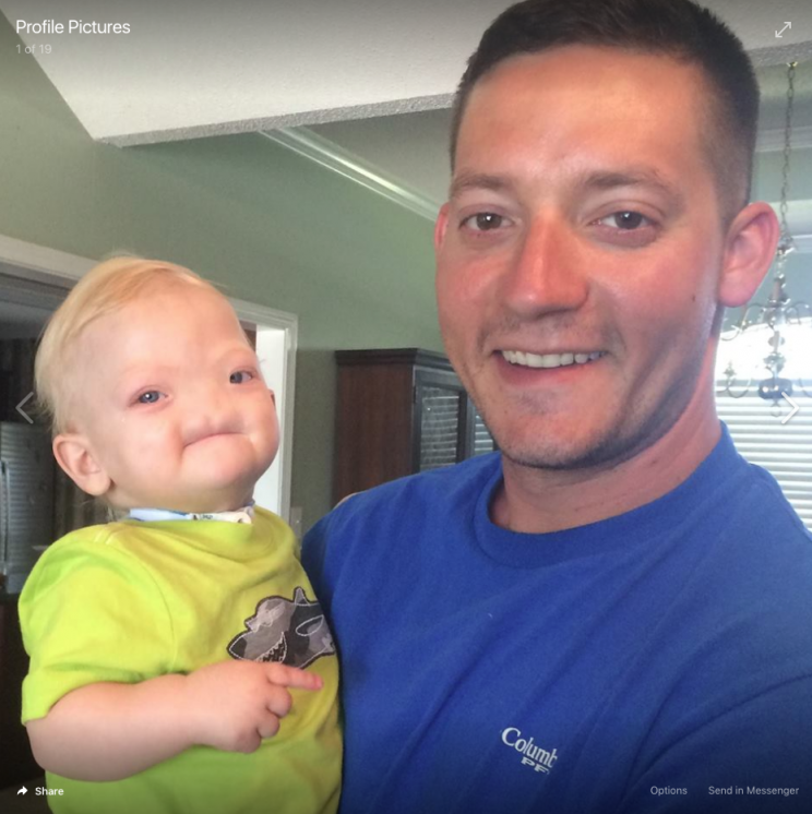 Eli Thompson, left, with dad Jeremy Finch. (Photo: Facebook/Jeremy Finch)