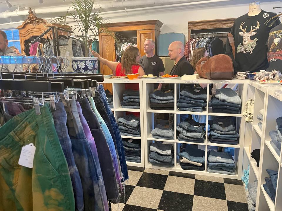 Hello Again features a wide array of denim selection, which is the store's specialty according to owner Rebecca Earle.