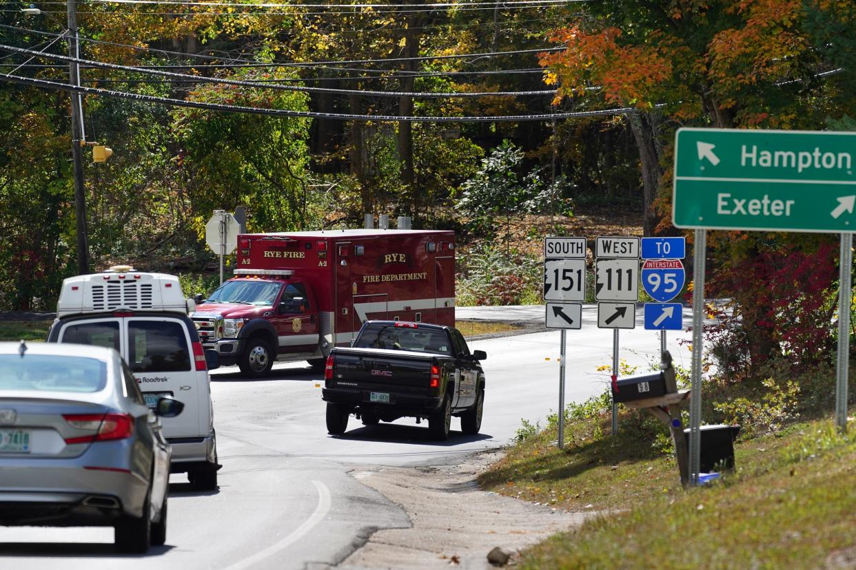 Traffic at the busy intersection along routes 111 and 151 in North Hampton.