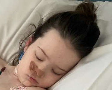 Sophia Goss, pictured in hospital. (Megan Sayce/SWNS)